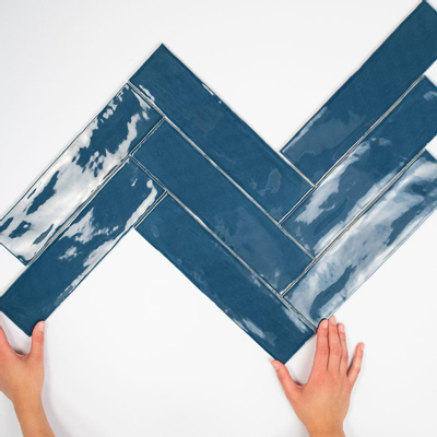 Cifre Ceramica Colonial carreau mural - 7.5x30cm - Rectangulaire - 8.6mm - Marine brillant