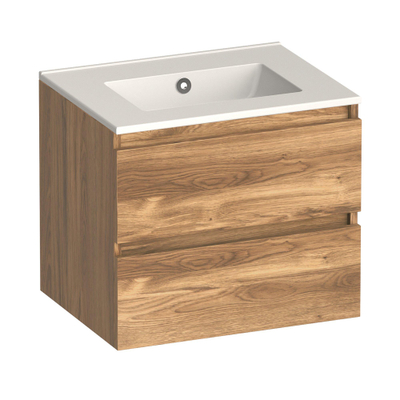 Brauer Core Series badkamermeubelset - 60x45x52cm - wastafel Starfall - honey