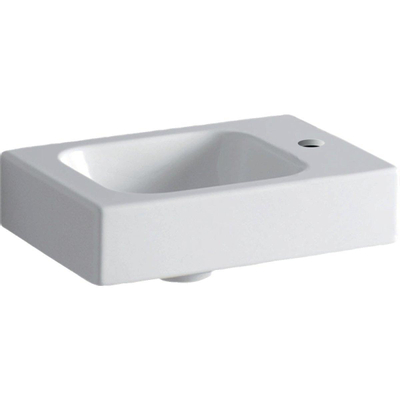 Geberit ICon fontein - 38x28x13.5cm - 1 wasbak - 1 kraangat Rechts - zonder overloopgat vuilafstotend - keramiek - glans wit