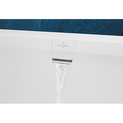 Villeroy & Boch Squaro edge 12 kunststof bad quaryl rechthoekig - vrijstaand - 180x80x45cm - inclusief paneel en afvoer /overloopcombinatie - glans wit
