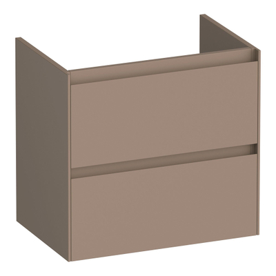 BRAUER Inspire wastafelonderkast ondiep 60 2 softclose lades - greeploos - 1 sifon uitsparing - mat mokka