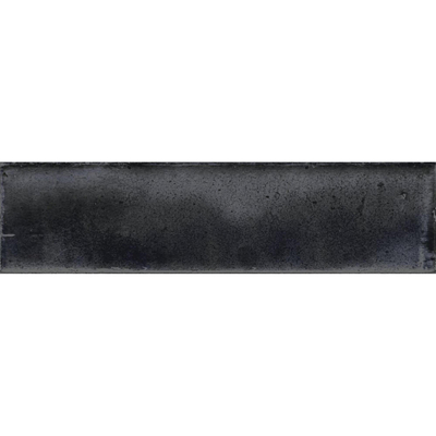 SAMPLE Terravito Giavelo wand- en vloertegel - 6x24.6cm - 8.4mm - Rechthoek - Overig - glans antraciet - Anthracite