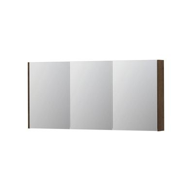 INK SPK2 spiegelkast – 160x74x14 cm – 3 deuren, dubbelzijdige spiegeldeuren – Fineer Chocolate
