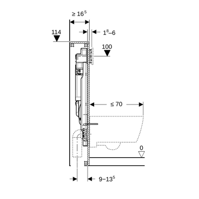 Geberit Gis inb.reservoir wandcloset 114cm sigma 12cm