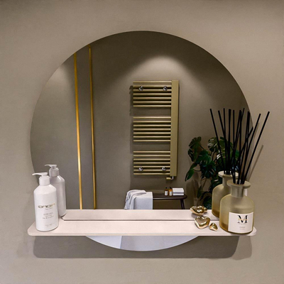 Mondiaz SPOT Miroir de salle de bains - rond 70cm - tablette miroir - couleur Rosee