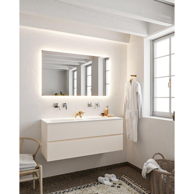 Mondiaz VICA Meuble Linen avec 2 tiroirs 120x50x45cm vasque lavabo Cloud double sans trou de robinet