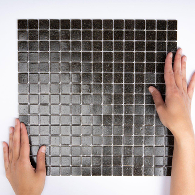 La Mosaic Factory Amsterdam carreau mosaïque - 32,2x32,2cm - carrelage mural et de sol - Carré - Verre Marron Foncé Mat
