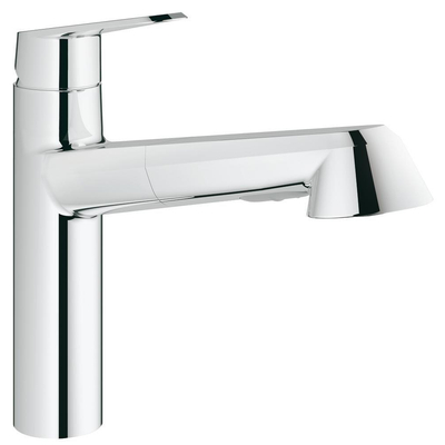 Grohe Eurodisc Cosmopolitan Keukenkraan - laag - uittrekbare uitloop - chroom