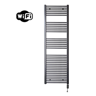 Sanicare HVW Elektrische Radiator - 172x60cm - 1127W - wifi - thermostaat - zwart - rechtsonder - gunmetal (antraciet)