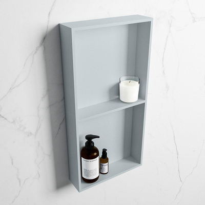 Mondiaz Easy nis 29.5x59.5x8cm voor Inbouw/opbouw 2 open vakken Solid surface Clay/Clay
