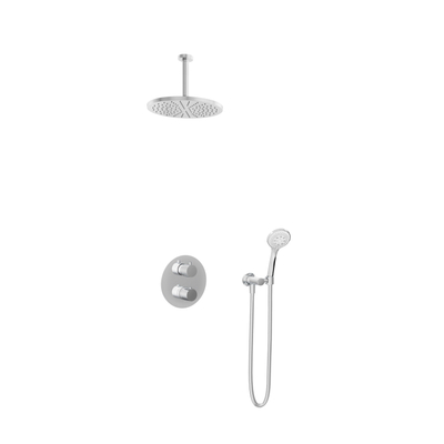 Hotbath Buddy IBS - Regendoucheset - 2-weg-omstel - 15cm plafondarm - 30cm ronde hoofddouche - 3 standen handdouche - hoogglans chroom