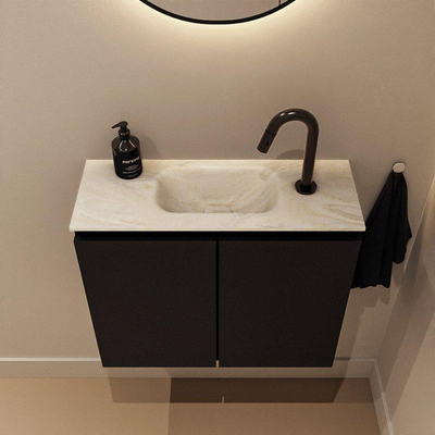 MONDIAZ TURE-DLUX 60cm toiletmeubel Urban. EDEN wastafel Ostra positie midden. Met 1 kraangat.