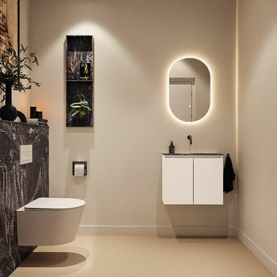MONDIAZ TURE-DLUX 60cm toiletmeubel Talc. EDEN wastafel Lava positie midden. Zonder kraangat.