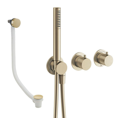 Crosswater MODULE Handdoucheset - 2 hendels - badafvoer - handdouche - geborsteld messing (goud)