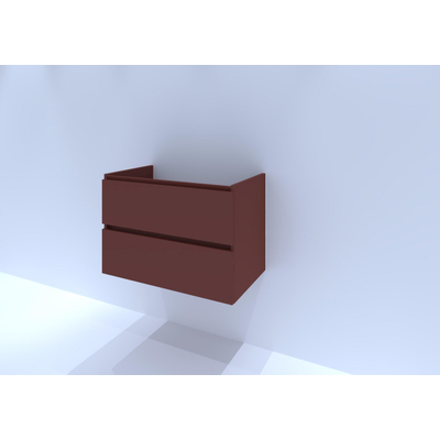 HR badmeubelen Infinity Meuble sous lavabo - 80x44.8x55cm - 2 tiroirs - sans poignée - terra mat