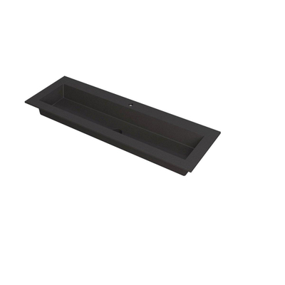 INK Kraft wastafel - 140x45x1cm - 1 wasbak - 1 kraangat - Quartz zwart