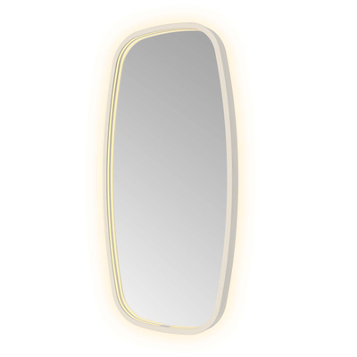 Hotbath &MORE Spiegel in aluminium frame / contour - 40x80cm - inclusief direct & indirect LED - spiegelverwarming - color changing - dimbaar - dottless - met afstandsbediening - geborsteld RVS 316