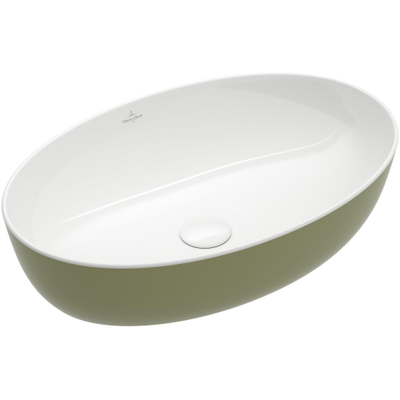Villeroy & Boch Artis opzetwastafel - 61x41cm - zonder kraangat - zonder overloop - Sage Green (glans groen)