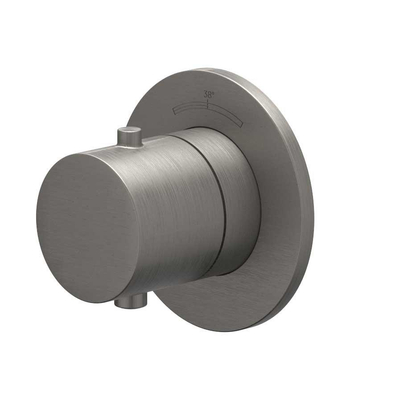 IVY Bond Afbouwdeel - voor Inbouwthermostaat - Symmetry - rond rozet - Geborsteld metal black PVD
