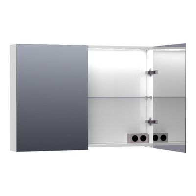 BRAUER Impress Deluxe armoire de toilette – 99 x 70 x 15 cm – LED indirecte – Blanc haute brillance