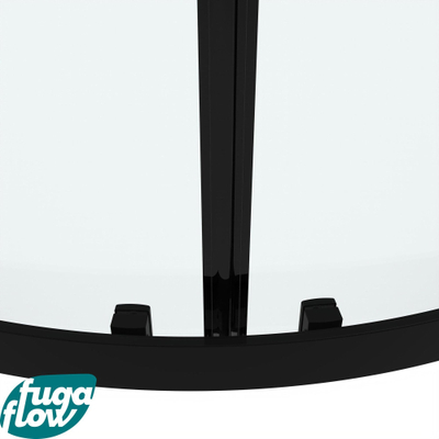 FugaFlow Efficiente Vetro Cabine de douche - 90x90x200cm - quart de rond - verre clair - profilé - noir mat