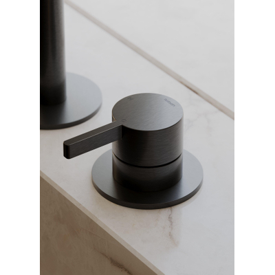 Hotbath Ace Mitigeur de lavabo - haut - à poser - bec orientable - 2 trous - PVD - noir poli