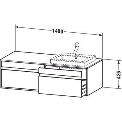 Duravit Ketho Meuble sous-lavabo 140x42.6x55cm basalte