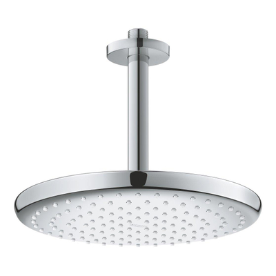 GROHE tempesta ensemble de douche : douche de tête ø25cm avec 1 jet avec bras de douche monté au plafond 14.2cm blanc/chrome