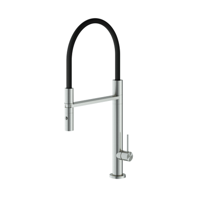 Hotbath Fellow Robinet cuisine avec mousseur extractible 52.5x21cm pull down 2 jets acier brossé