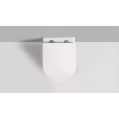 QeramiQ Dely Swirl Compact Ensemble WC suspendu - chasse profonde - rimless - abattant 25 mm - blanc brillant