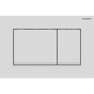 Geberit Sigma20 bedieningsplaat - 2-toets spoeling - rechthoekige knoppen - matwit easy-to-clean/wit - dualflush - mat wit