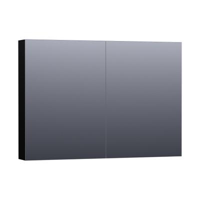 BRAUER Dual Spiegelkast - 100x70x15cm - 2 links- rechtsdraaiende spiegeldeur - MDF - hoogglans zwart