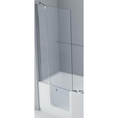 Novellini Iris paroi de bain Combi avec segment fixe gauche 86x150cm profilé chromé et verre clair