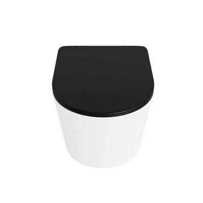 MONDIAZ LAVIE WC suspendu - 36x53cm - sans bride - Urban (noir) - softclose - quick-release - abattant WC - Talc (offwhite)