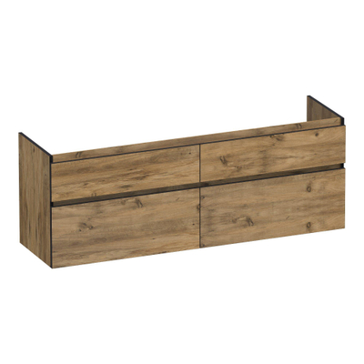 BRAUER Delight Edge wastafelonderkast 160 4 softclose lades - greeploos - 2 sifon uitsparingen - Chateau