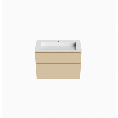 Mondiaz XABI Ensemble de meuble - 90x60x45cm - 2 tiroirs - lavabo AVON talc - milieu - 1 trou de robinet - sable