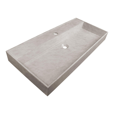 Saniclass Beton meubelwastafel 100x46x11cm zonder overloop 1 wasbak 1 kraangat Beton OUTLETSTORE