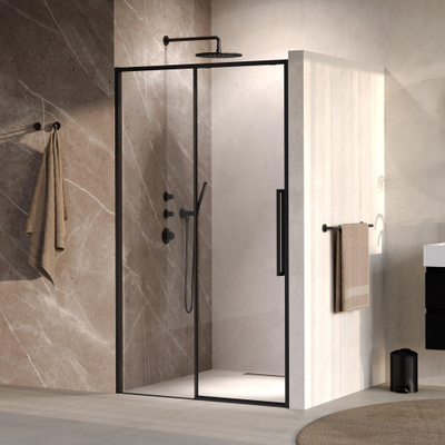 BRAUER Galactic Nisdeur - 120x200 - 2-delig schuif - helder glas - omkeerbaar - incl. glascoating - mat zwart