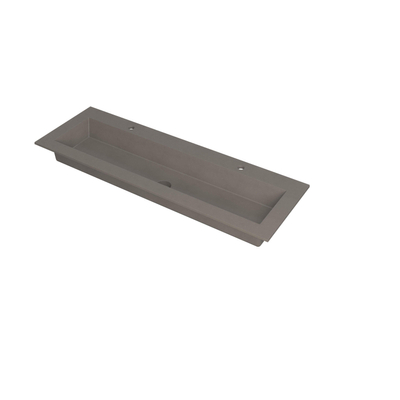 INK Kraft wastafel - 140x45x1cm - 1 wasbak - 2 kraangaten - Quartz beton