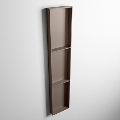 Mondiaz Easy nis 29.5x149.5x8cm - inbouw/opbouw - 3 open vakken - Solid surface - Smoke