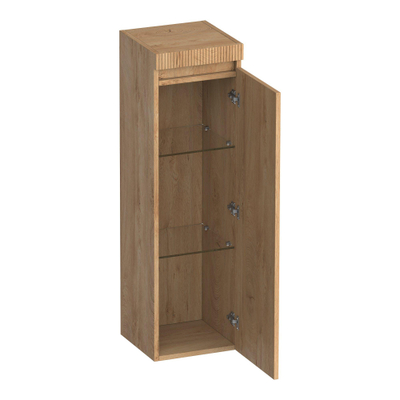 BRAUER Joy Wavy Armoire haute - 120x35x35cm - 1 porte - ouverture à droite - sans poignée - Forest Tan