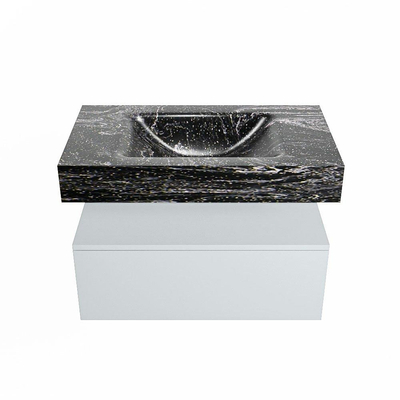 MONDIAZ ALAN - DLUX Badkamermeubelset - 80cm - onderkast - Clay - 1 lade - vrijhangende wastafel - wasbak midden - 1 kraangat - Lava
