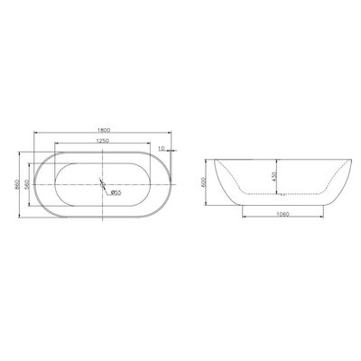 Best Design Color Nicelook vrijstaand bad 180x86x60cm