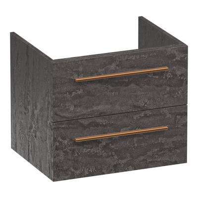 BRAUER Trust meuble sous-lavabo 60 sans poignées rapportées 2 tiroirs à fermeture douce et 1 découpe pour siphon - Damascus