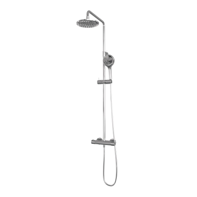 BRAUER Chrome Carving opbouw regendoucheset – Ø20 cm hoofddouche – glijstang – ronde handdouche – glijstang 145 cm