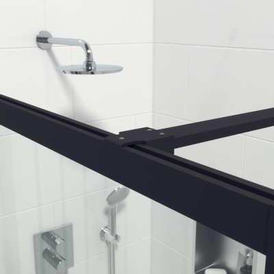 Saniclass Bellini Inloopdouche - 140x200cm - veiligheidsglas - mat zwarte lijst rondom - anti kalk SHOWROOMMODEL