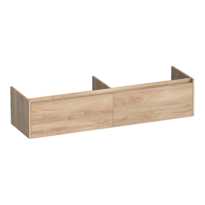 BRAUER Embrace Wavy wastafelonderkast 160 2 softclose lades - greeploos - 2 sifon uitsparingen - Forest Wheat
