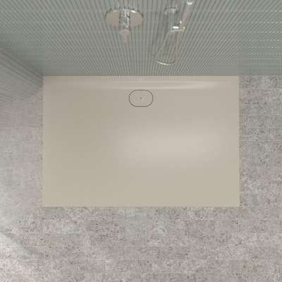 Villeroy & Boch Ecora douchebak - 150x100x3.5cm - afvoer lange zijde - almond (beige)