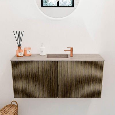 Mondiaz JOYA-DLUX 90cm toiletmeubel - kleur Dusk - Wastafel FAYE positie Midden 1 kraangat kleur Saba.