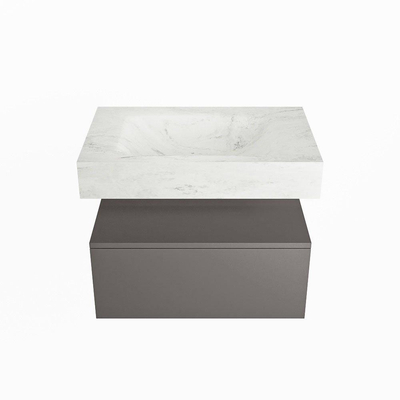 MONDIAZ ALAN - DLUX Badkamermeubelset - 70cm - onderkast - Dark grey - 1 lade - vrijhangende wastafel - wasbak midden - 0 kraangaten - Opalo